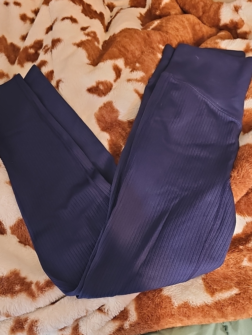 PINK VS Navy Blue Ribbed Leggings Size S
